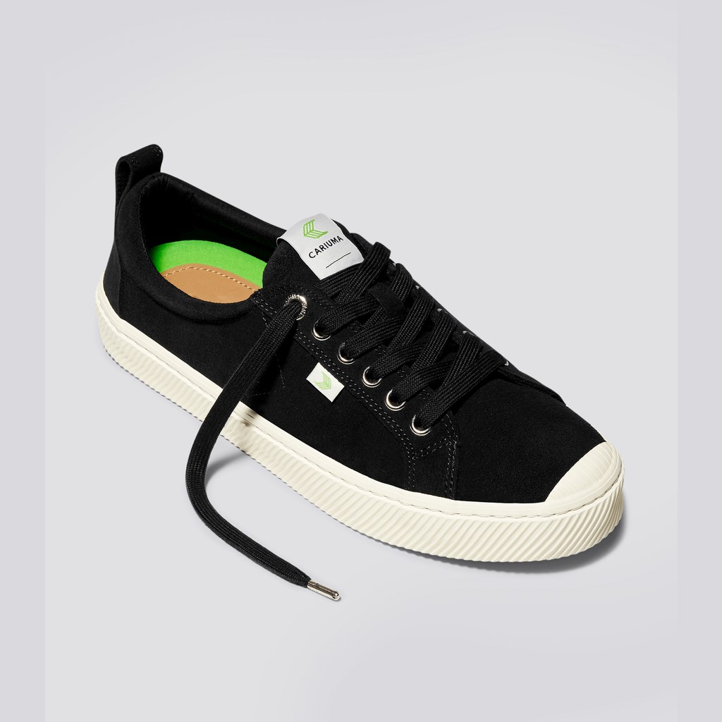 OCA LOW Cariuma Low Top Daim Noir Femme | JAY-6136345